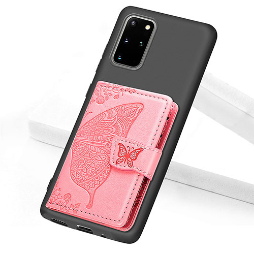 Ultra-thin Silicone Gel Soft Case Cover with Magnetic S11D for Samsung Galaxy S20 Plus Rose Gold