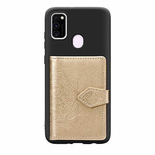 Ultra-thin Silicone Gel Soft Case Cover with Magnetic S13D for Samsung Galaxy M21 Gold