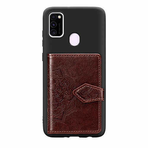 Ultra-thin Silicone Gel Soft Case Cover with Magnetic S13D for Samsung Galaxy M30s Brown