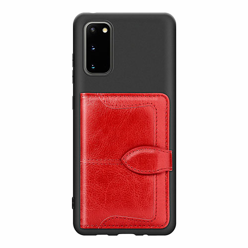 Ultra-thin Silicone Gel Soft Case Cover with Magnetic S13D for Samsung Galaxy S20 Red