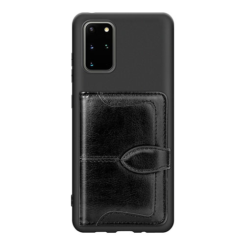 Ultra-thin Silicone Gel Soft Case Cover with Magnetic S14D for Samsung Galaxy S20 Plus 5G Black