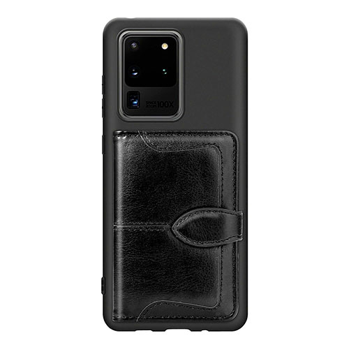 Ultra-thin Silicone Gel Soft Case Cover with Magnetic S14D for Samsung Galaxy S20 Ultra 5G Black