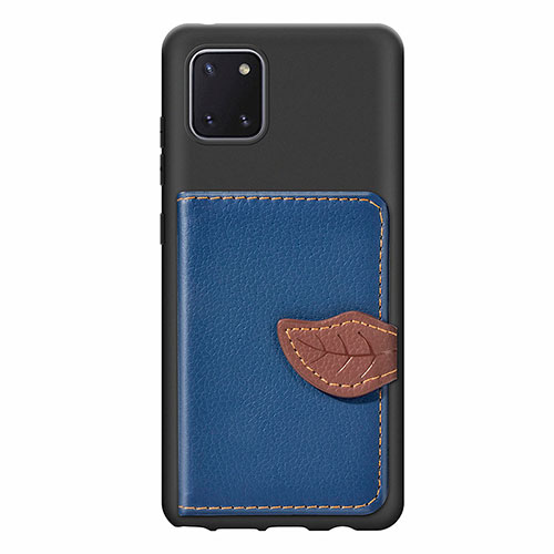 Ultra-thin Silicone Gel Soft Case Cover with Magnetic S15D for Samsung Galaxy A81 Blue