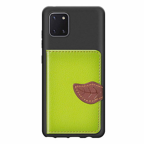 Ultra-thin Silicone Gel Soft Case Cover with Magnetic S15D for Samsung Galaxy A81 Green