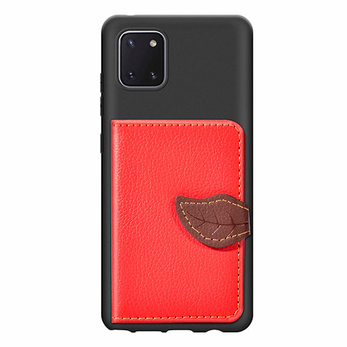 Ultra-thin Silicone Gel Soft Case Cover with Magnetic S15D for Samsung Galaxy A81 Red