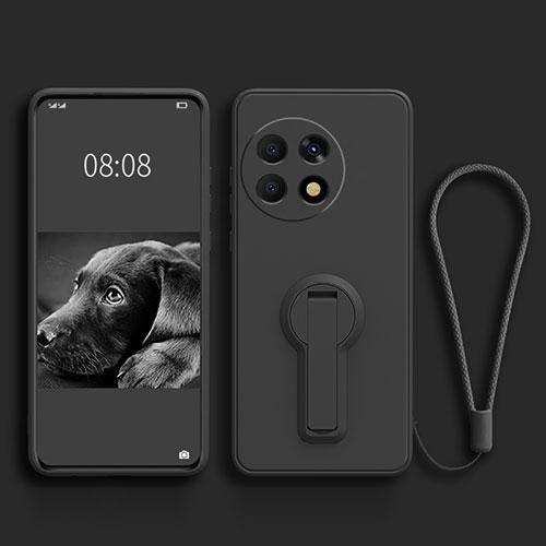 Ultra-thin Silicone Gel Soft Case Cover with Stand for OnePlus Ace 2 Pro 5G Black