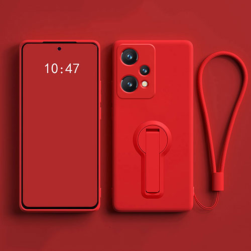 Ultra-thin Silicone Gel Soft Case Cover with Stand for OnePlus Nord CE 2 Lite 5G Red