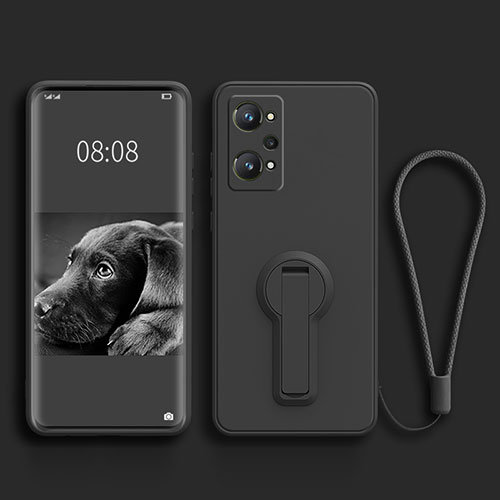 Ultra-thin Silicone Gel Soft Case Cover with Stand for Realme GT Neo 3T 5G Black