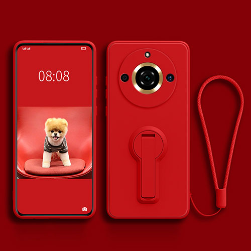 Ultra-thin Silicone Gel Soft Case Cover with Stand for Realme Narzo 60 Pro 5G Red