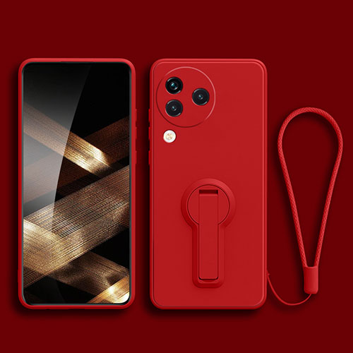 Ultra-thin Silicone Gel Soft Case Cover with Stand for Xiaomi Civi 3 5G Red