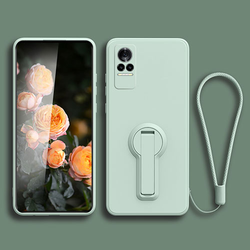 Ultra-thin Silicone Gel Soft Case Cover with Stand for Xiaomi Civi 5G Matcha Green