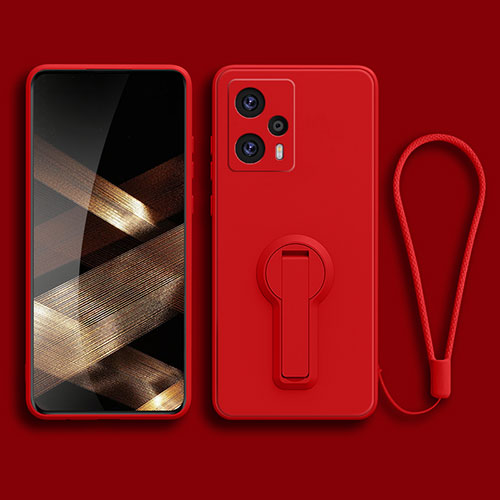 Ultra-thin Silicone Gel Soft Case Cover with Stand for Xiaomi Poco F5 5G Red