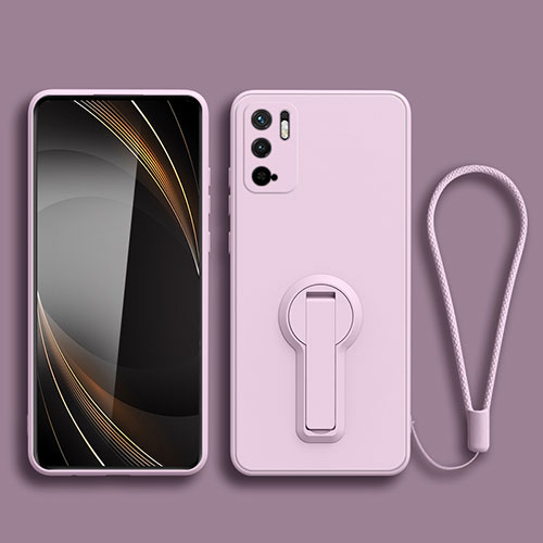 Ultra-thin Silicone Gel Soft Case Cover with Stand for Xiaomi POCO M3 Pro 5G Clove Purple