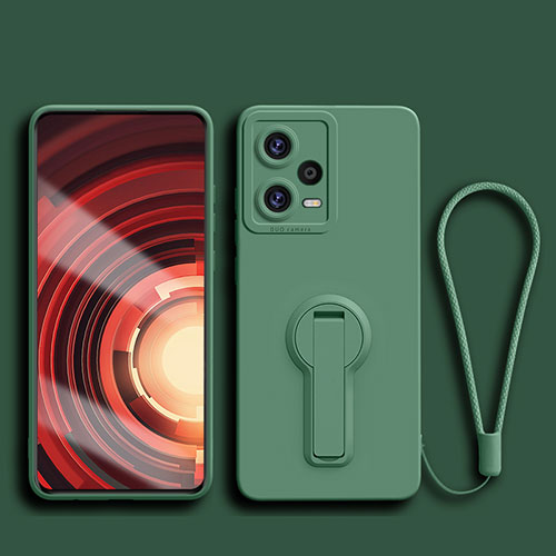 Ultra-thin Silicone Gel Soft Case Cover with Stand for Xiaomi Poco X5 5G Midnight Green