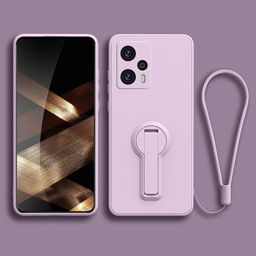 Ultra-thin Silicone Gel Soft Case Cover with Stand for Xiaomi Redmi Note 12 Turbo 5G Clove Purple