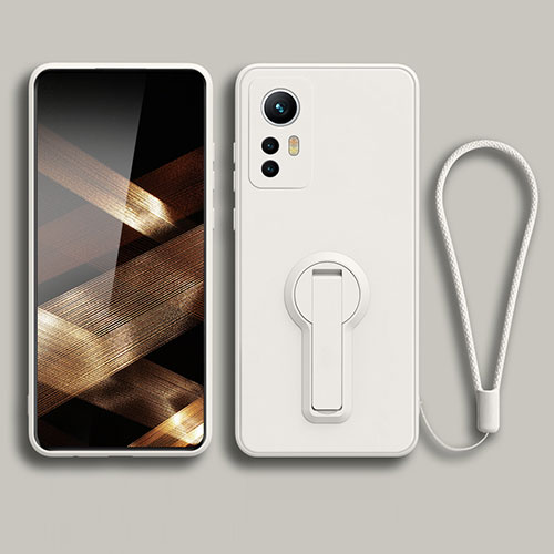 Ultra-thin Silicone Gel Soft Case Cover with Stand for Xiaomi Redmi Note 12S White