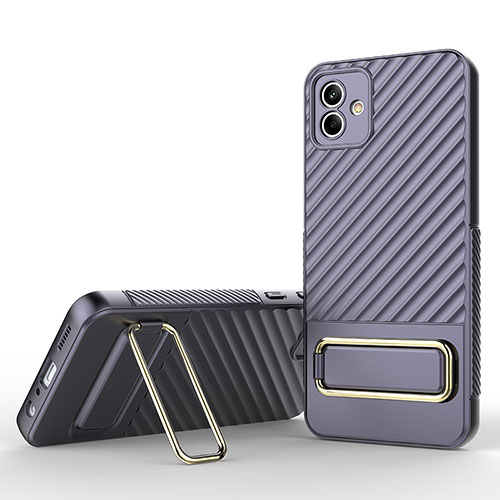 Ultra-thin Silicone Gel Soft Case Cover with Stand KC1 for Samsung Galaxy A04 4G Clove Purple