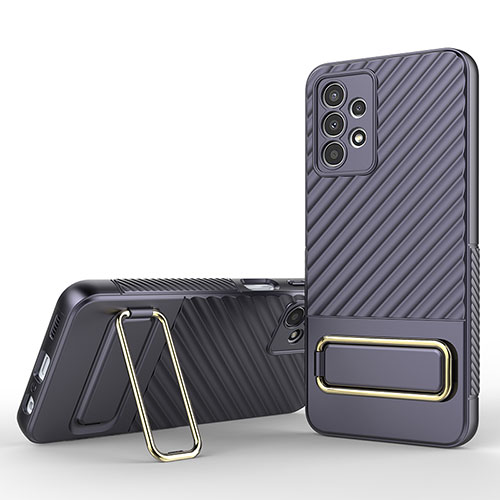 Ultra-thin Silicone Gel Soft Case Cover with Stand KC1 for Samsung Galaxy A13 4G Clove Purple