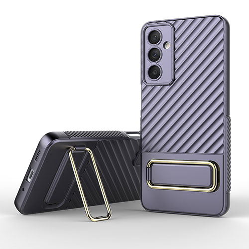 Ultra-thin Silicone Gel Soft Case Cover with Stand KC1 for Samsung Galaxy M54 5G Clove Purple