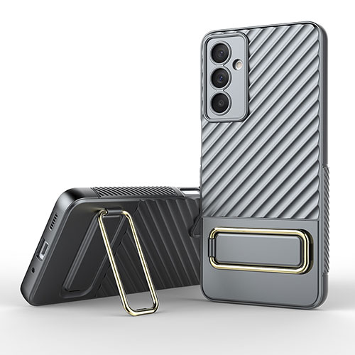 Ultra-thin Silicone Gel Soft Case Cover with Stand KC1 for Samsung Galaxy M54 5G Gray