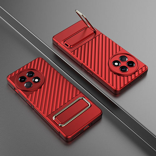 Ultra-thin Silicone Gel Soft Case Cover with Stand KC3 for OnePlus 11R 5G Red