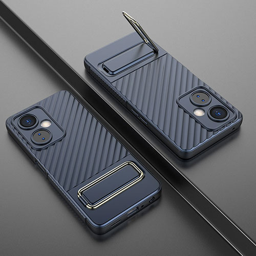 Ultra-thin Silicone Gel Soft Case Cover with Stand KC3 for OnePlus Nord CE 3 Lite 5G Blue