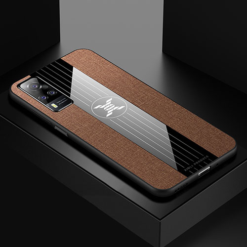 Ultra-thin Silicone Gel Soft Case Cover X01L for Vivo Y31 (2021) Brown