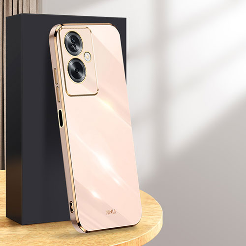 Ultra-thin Silicone Gel Soft Case Cover XL1 for Oppo A79 5G Rose Gold