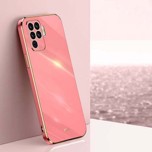 Ultra-thin Silicone Gel Soft Case Cover XL1 for Oppo Reno5 Lite Hot Pink