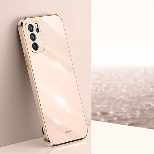 Ultra-thin Silicone Gel Soft Case Cover XL1 for Oppo Reno6 Pro 5G India Gold