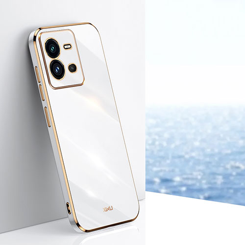 Ultra-thin Silicone Gel Soft Case Cover XL1 for Vivo X80 Lite 5G White