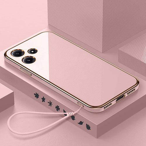 Ultra-thin Silicone Gel Soft Case Cover XL3 for Xiaomi Poco M6 Pro 5G Rose Gold