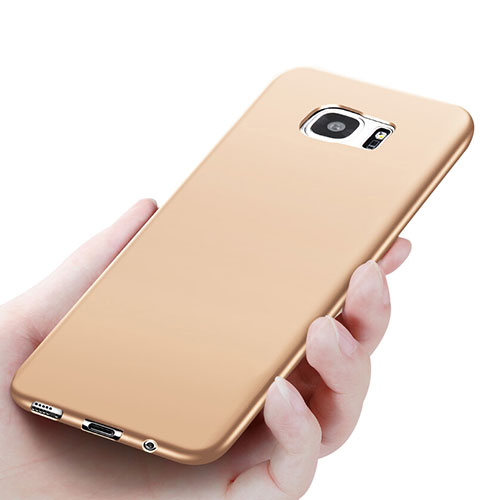 Ultra-thin Silicone Gel Soft Case R06 for Samsung Galaxy S7 Edge G935F Gold