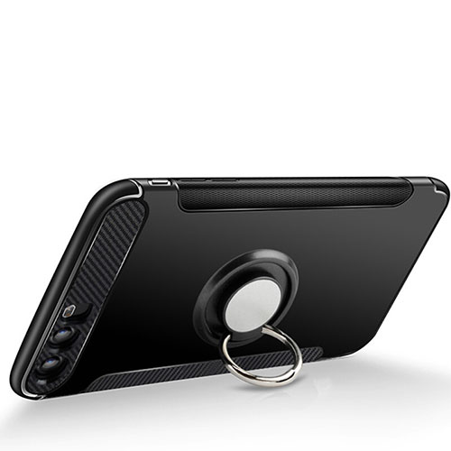 Ultra-thin Silicone Gel Soft Case with Finger Ring Stand for Huawei Honor 9 Black