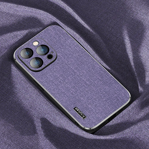 Ultra-thin Silicone Gel Soft Cloth Case Cover AT1 for Apple iPhone 14 Pro Purple