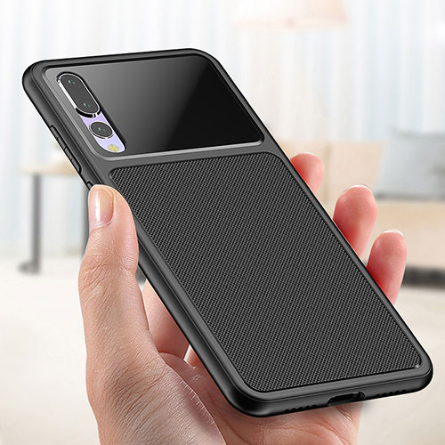 Ultra-thin Silicone Gel Soft Matte Finish Front and Back Case 360 Degrees Cover for Huawei P20 Pro Black