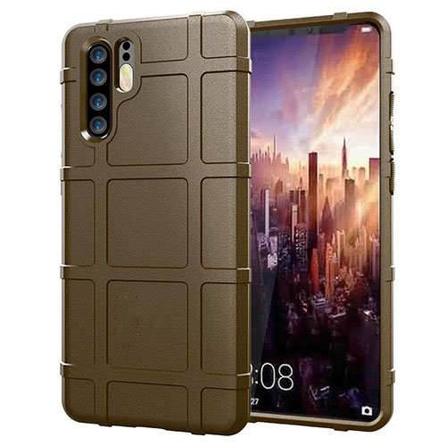 Ultra-thin Silicone Gel Soft Matte Finish Front and Back Case 360 Degrees Cover for Huawei P30 Pro New Edition Brown