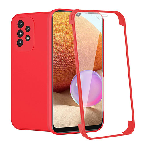 Ultra-thin Silicone Gel Soft Matte Finish Front and Back Case 360 Degrees Cover for Samsung Galaxy A32 5G Red