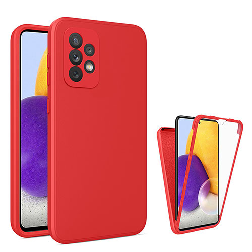 Ultra-thin Silicone Gel Soft Matte Finish Front and Back Case 360 Degrees Cover for Samsung Galaxy A72 4G Red