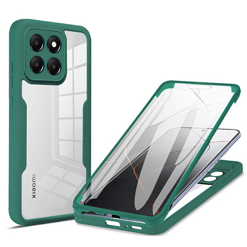 Ultra-thin Silicone Gel Soft Matte Finish Front and Back Case 360 Degrees Cover for Xiaomi Mi 14 5G Green