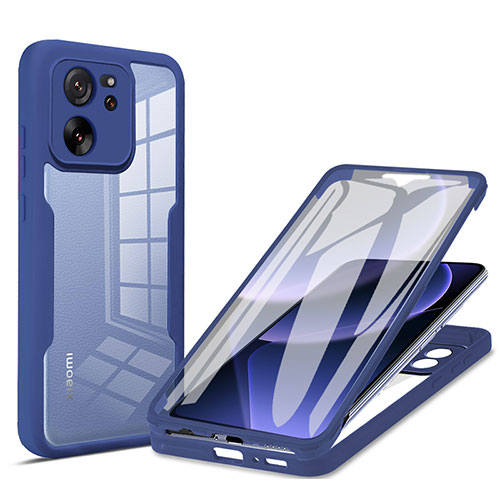 Ultra-thin Silicone Gel Soft Matte Finish Front and Back Case 360 Degrees Cover for Xiaomi Redmi K60 Ultra 5G Blue