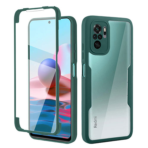 Ultra-thin Silicone Gel Soft Matte Finish Front and Back Case 360 Degrees Cover for Xiaomi Redmi Note 11 SE India 4G Green