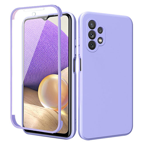 Ultra-thin Silicone Gel Soft Matte Finish Front and Back Case 360 Degrees Cover MJ1 for Samsung Galaxy A32 4G Clove Purple