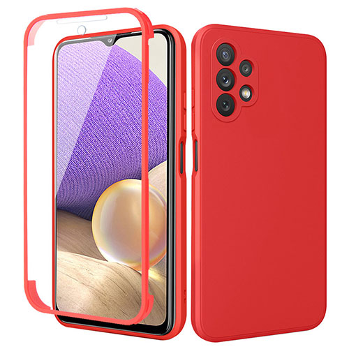 Ultra-thin Silicone Gel Soft Matte Finish Front and Back Case 360 Degrees Cover MJ1 for Samsung Galaxy A32 5G Red