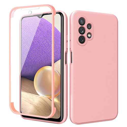 Ultra-thin Silicone Gel Soft Matte Finish Front and Back Case 360 Degrees Cover MJ1 for Samsung Galaxy M32 5G Pink