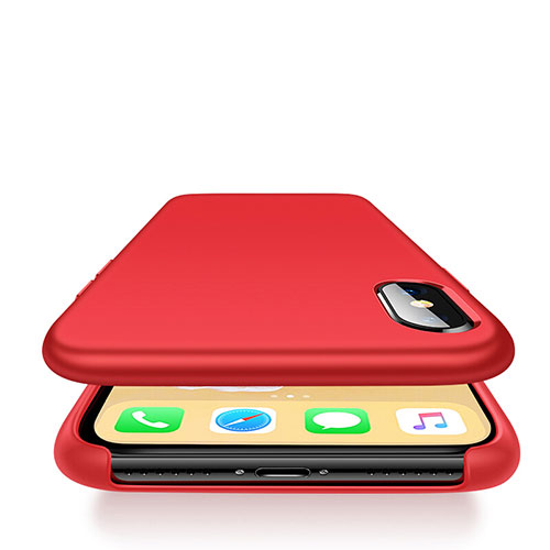 Ultra-thin Silicone TPU Soft Case 360 Degrees for Apple iPhone X Red