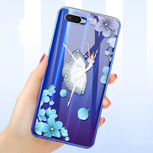 Ultra-thin Transparent Flowers Soft Case Cover for Oppo R17 Neo White