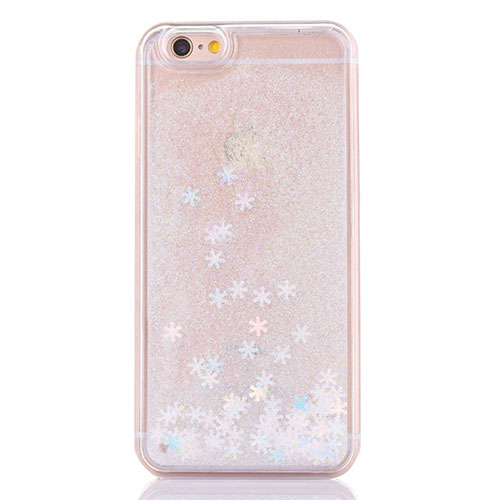 Ultra-thin Transparent Flowers Soft Case Cover T01 for Apple iPhone 6 Plus White