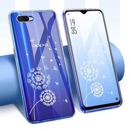 Ultra-thin Transparent Flowers Soft Case Cover T01 for Oppo K1 Clear