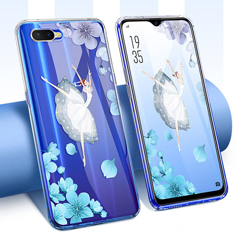 Ultra-thin Transparent Flowers Soft Case Cover T01 for Oppo R15X White
